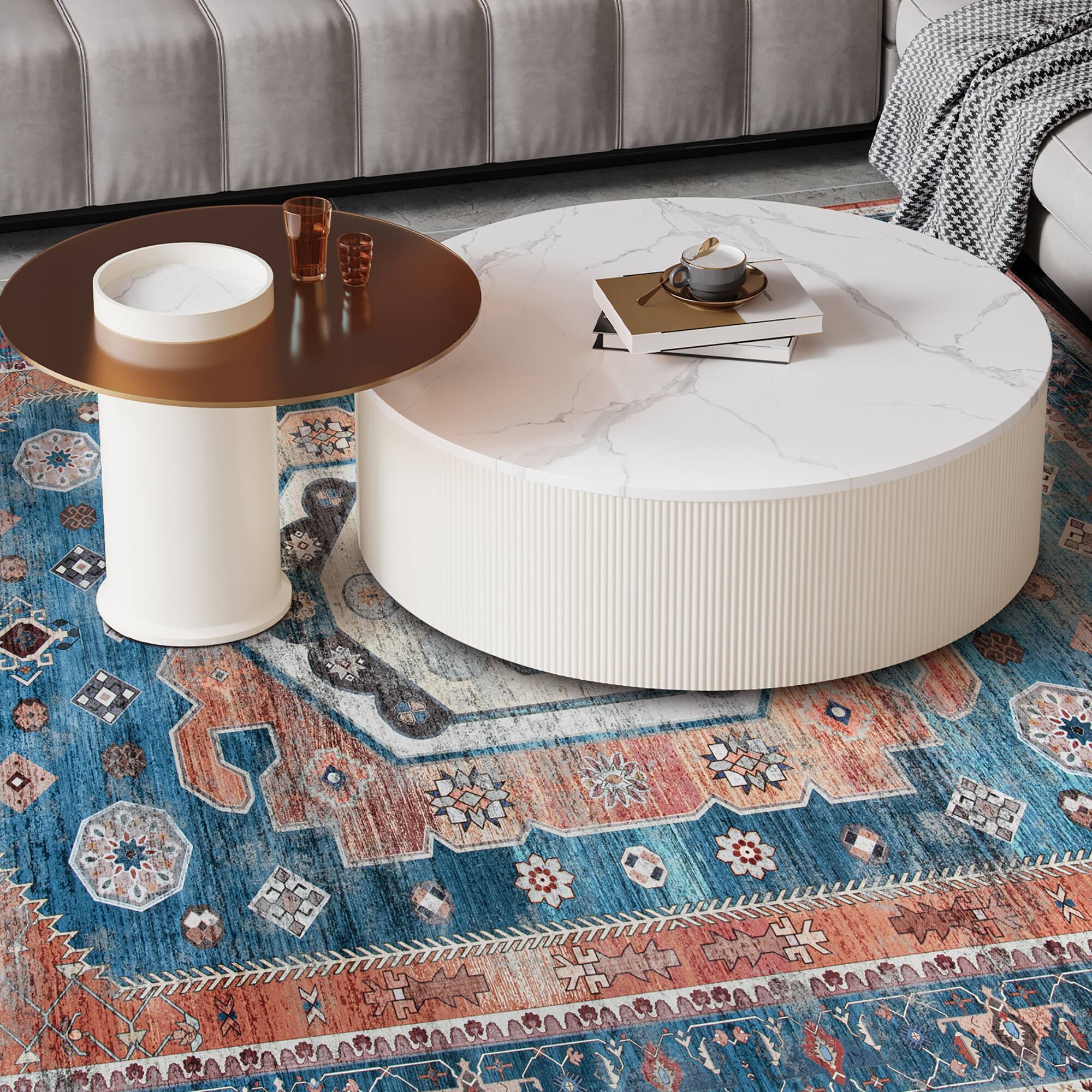 Alt View 1. Costway - Costway Area Rug 5' x 7' Distressed Vintage Home Carpet Living Room Bedroom Non-Shedding - Multicolor.