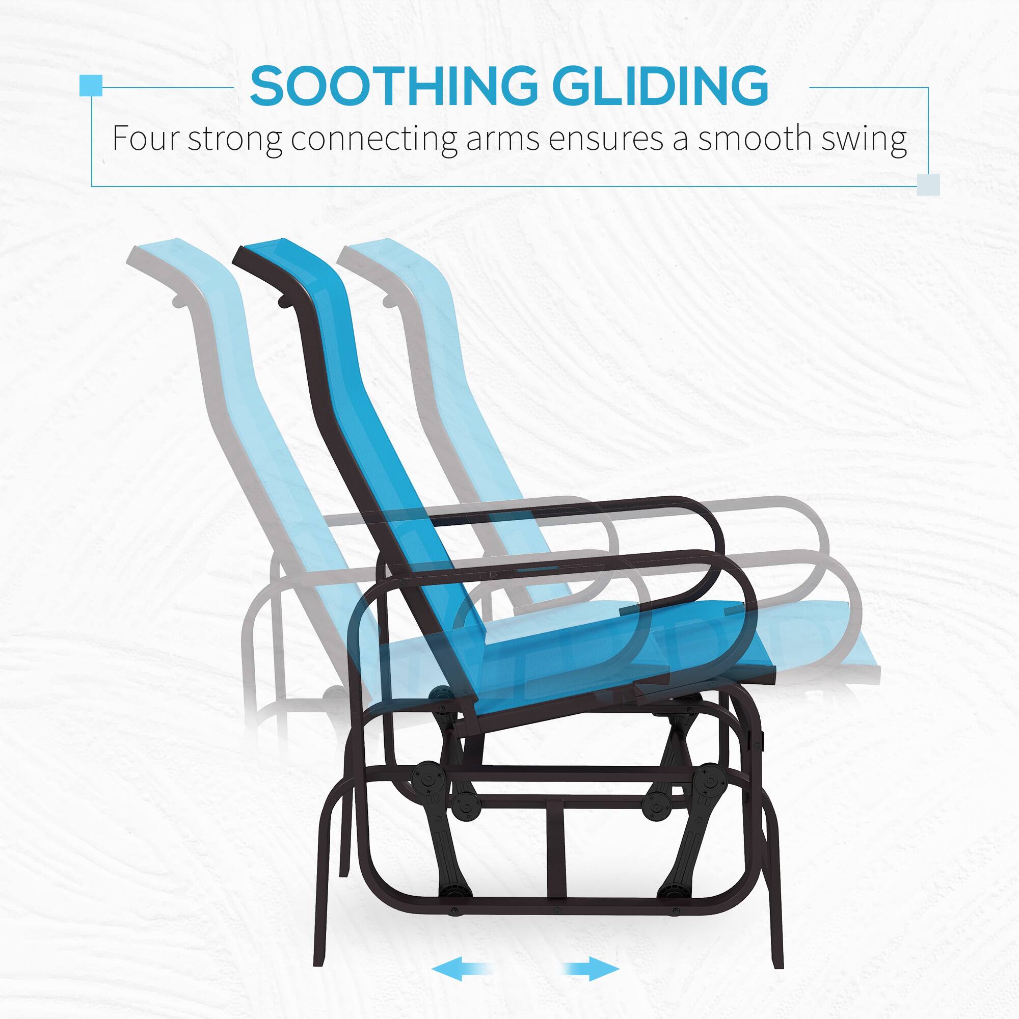 SOOTHING GLIDING  
Four strong connecting arms ensures a smooth swing.