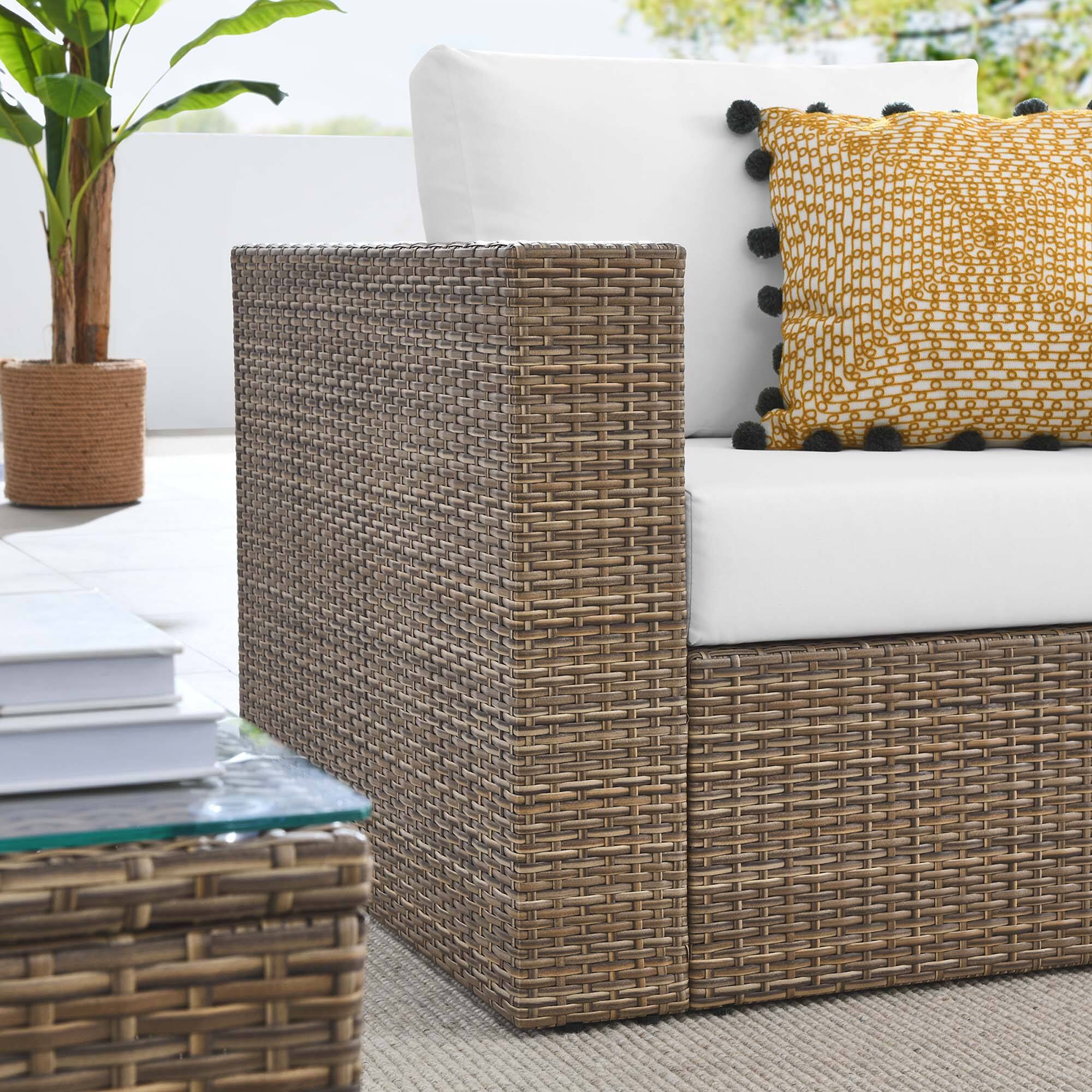 Alt View 6. Modway - Convene 3-Piece Outdoor Patio Furniture Set - Cappuccino White.
