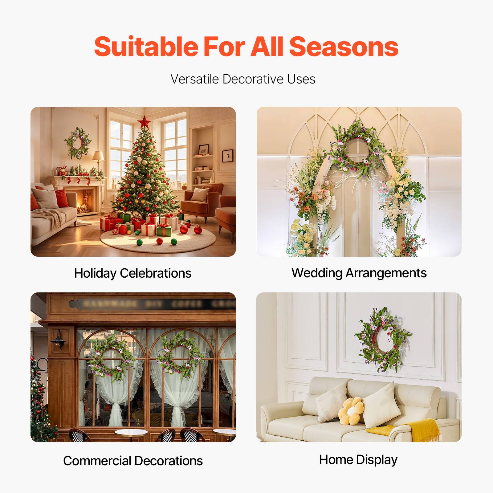 Suitable For All Seasons

Versatile Decorative Uses

Holiday Celebrations

Wedding Arrangements

Commercial Decorations

Home Display