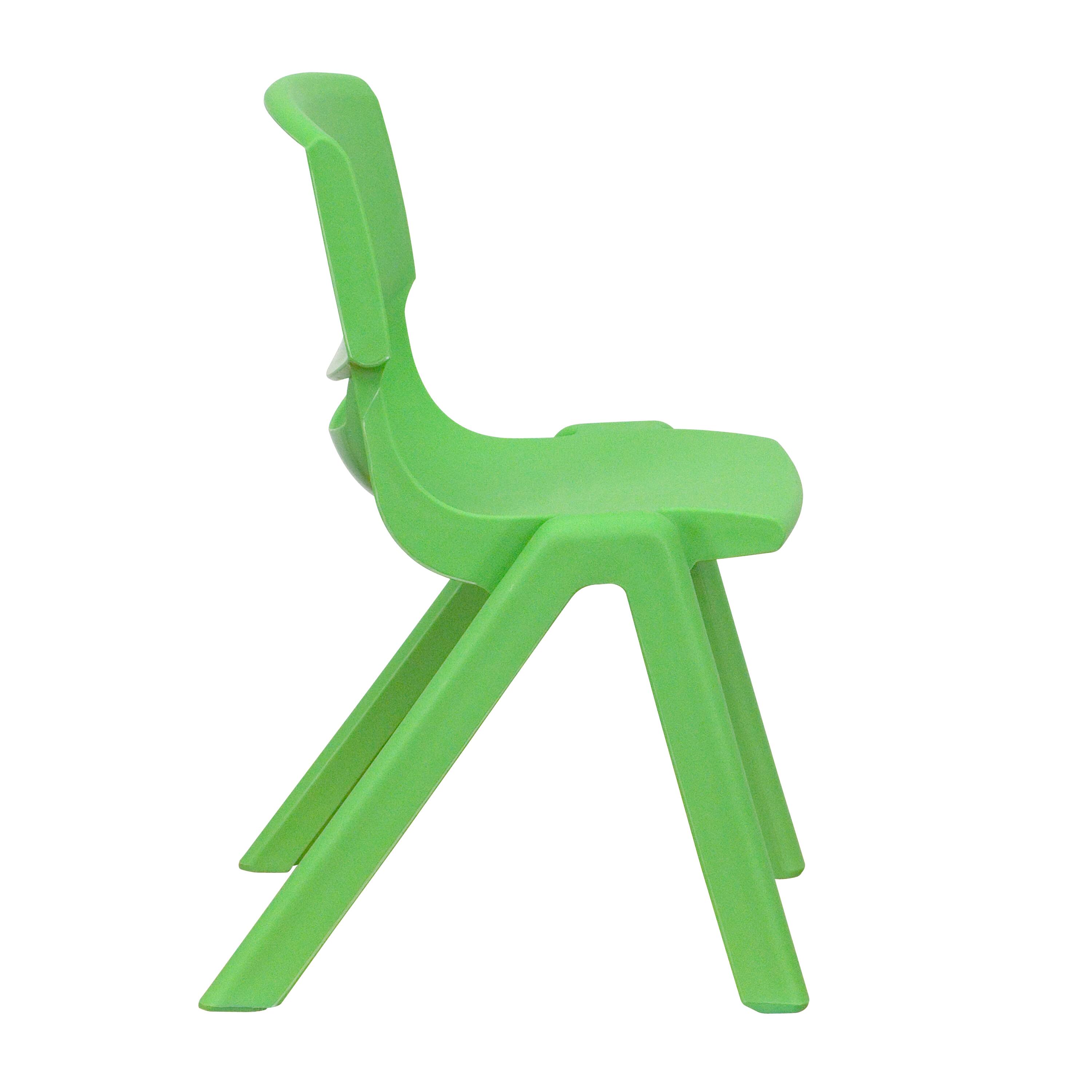 Alt View 7. Emma + Oliver - 10 Pack Plastic Stackable School Chair with 12" Seat Height - Green.