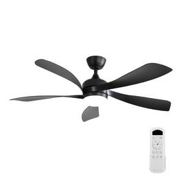 GOODSILO - 52 Inch Modern LED Ceiling Fan with Dimmable Light, Remote Control, and Reversible DC Motor for Indoor Rooms - Black