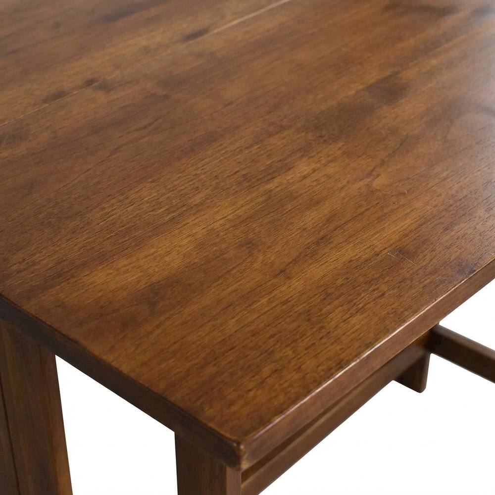 Alt View 1. FurniFact - Warm Brown Folding Console to Dining Table - Warm Brown.