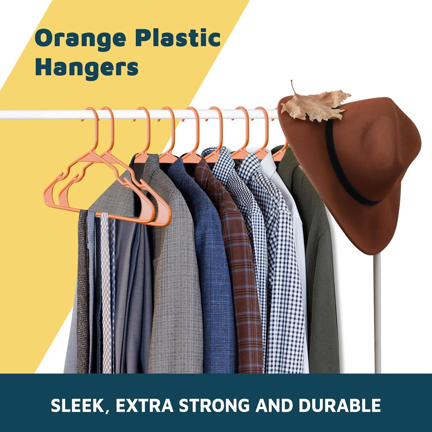 Orange Plastic Hangers
SLEEK, EXTRA STRONG AND DURABLE