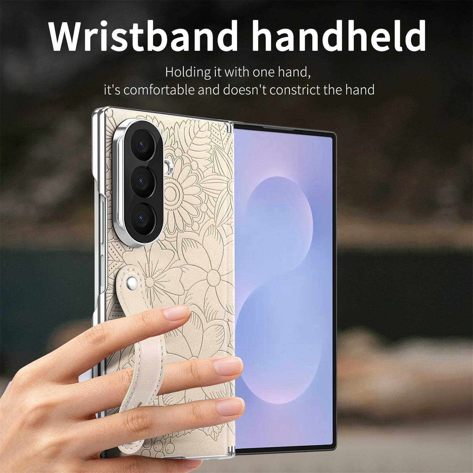 Wristband handheld  
Holding it with one hand, it's comfortable and doesn't constrict the hand