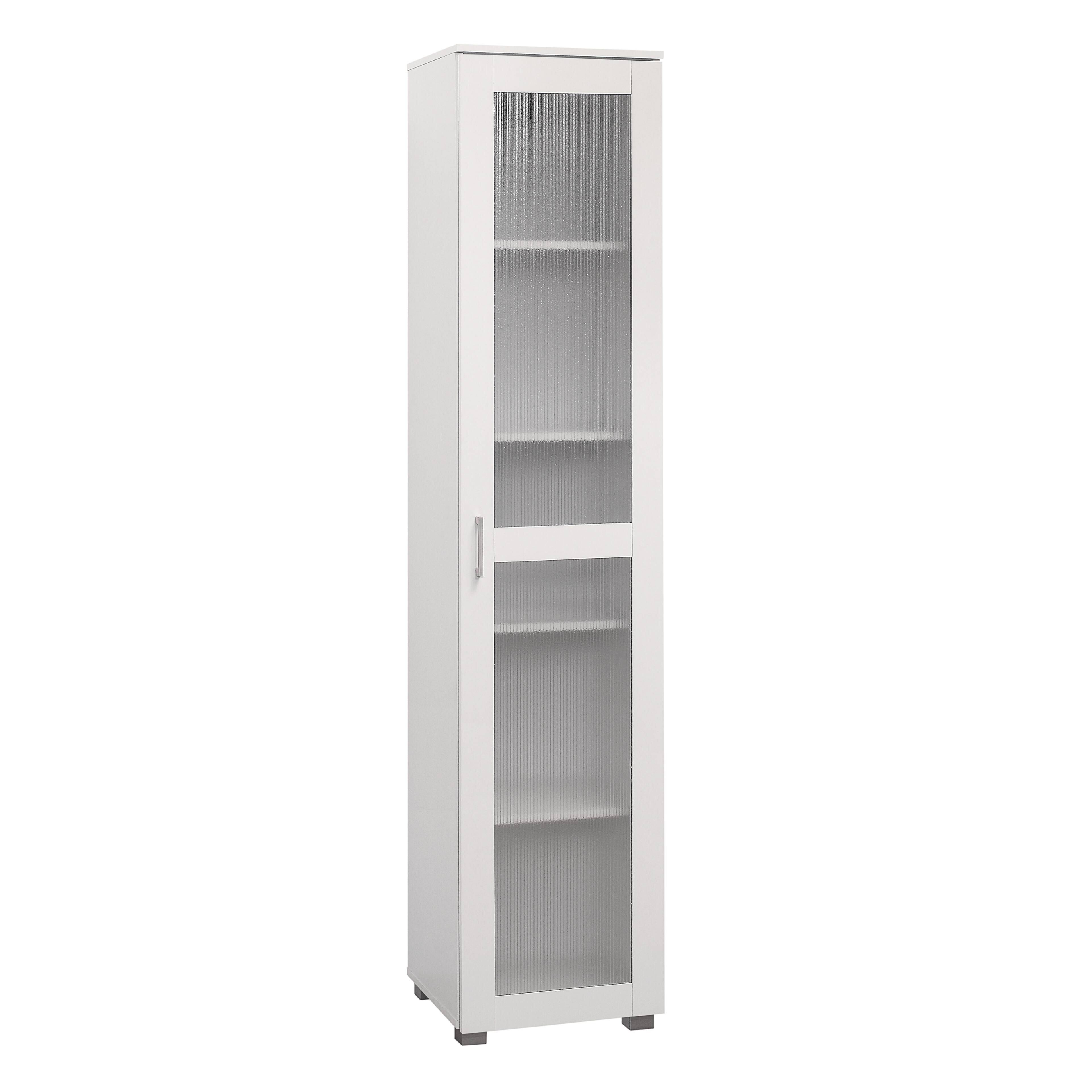 Back. Kings Brand Furniture - Kings Brand Furniture Romero Tall Curio Storage Cabinet Tall Bookshelf Perfect for Living Room, Kitchen Bedroom & Office - White.