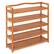 Front. Costway - 5-Tier Wood Shoe Rack Freestanding Large Shoe Storage Organizer Heavy-duty - Reddish Brown.