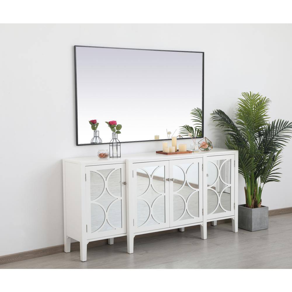 Alt View 1. Elegant Decor - Metal frame rectangle mirror 36 inch in Black - Black.