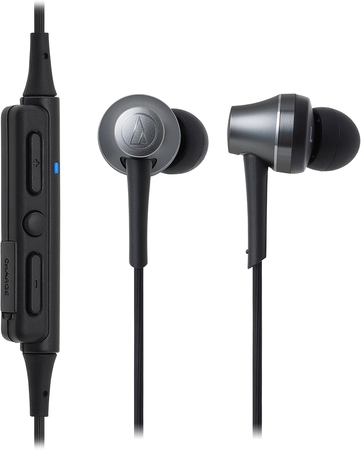 Alt View 1. Audio-Technica - Audio-Technica ATH-CKR75BT Sound Reality Bluetooth Wireless In-Ear Headphones with In-Line Mic & Control, Gun Metal - Black.
