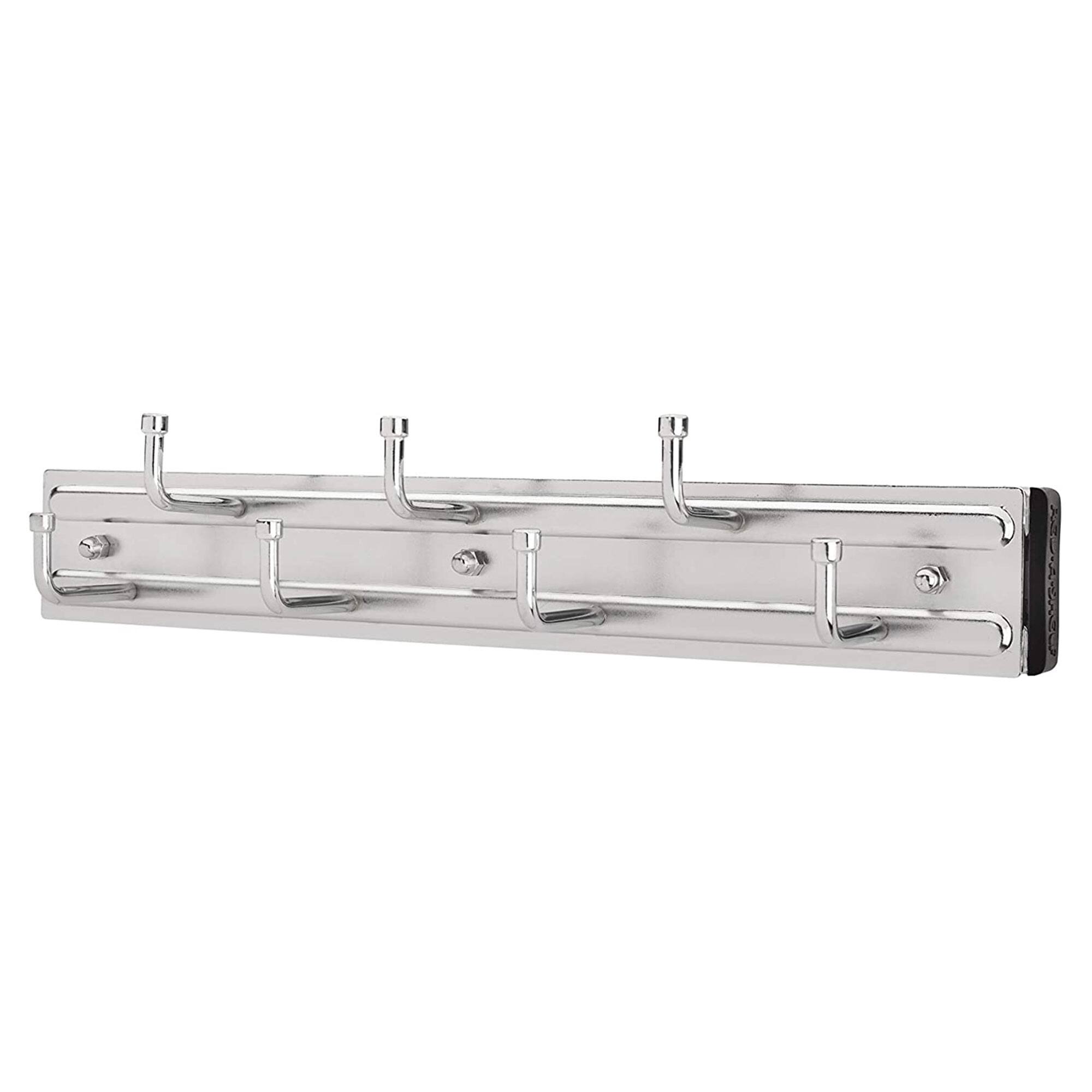 Front. Rev-A-Shelf - Rev-A-Shelf 12" Pullout Belt Rack Closet Storage Organizer, Chrome, BRC-12CR - Silver.