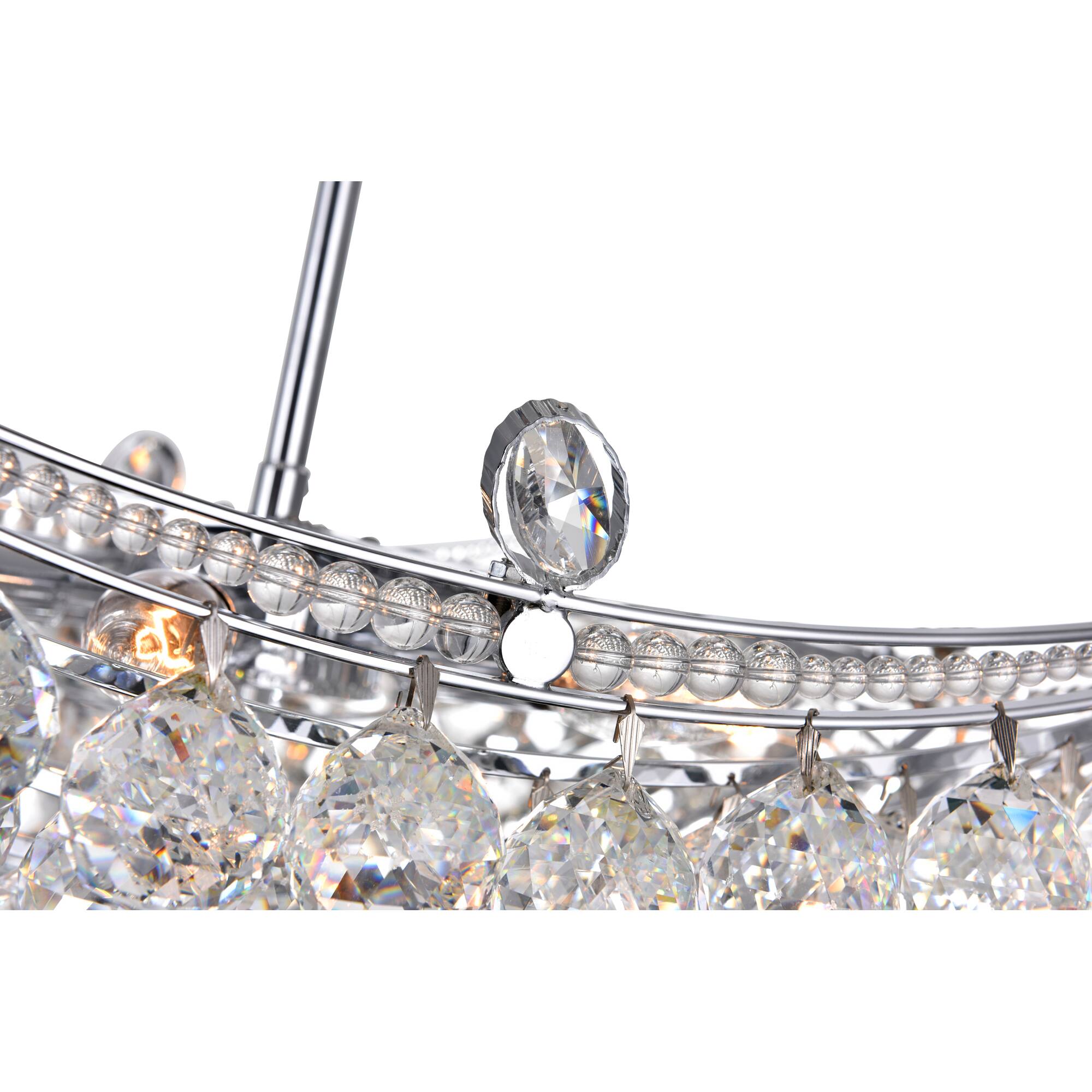 Left. CWI Lighting - Jasmine 8 Light Down Chandelier With Chrome Finish - Chrome.