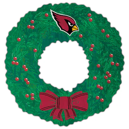 Front. Fan Creations - Arizona Cardinals 16'' Team Wreath Sign - Green.