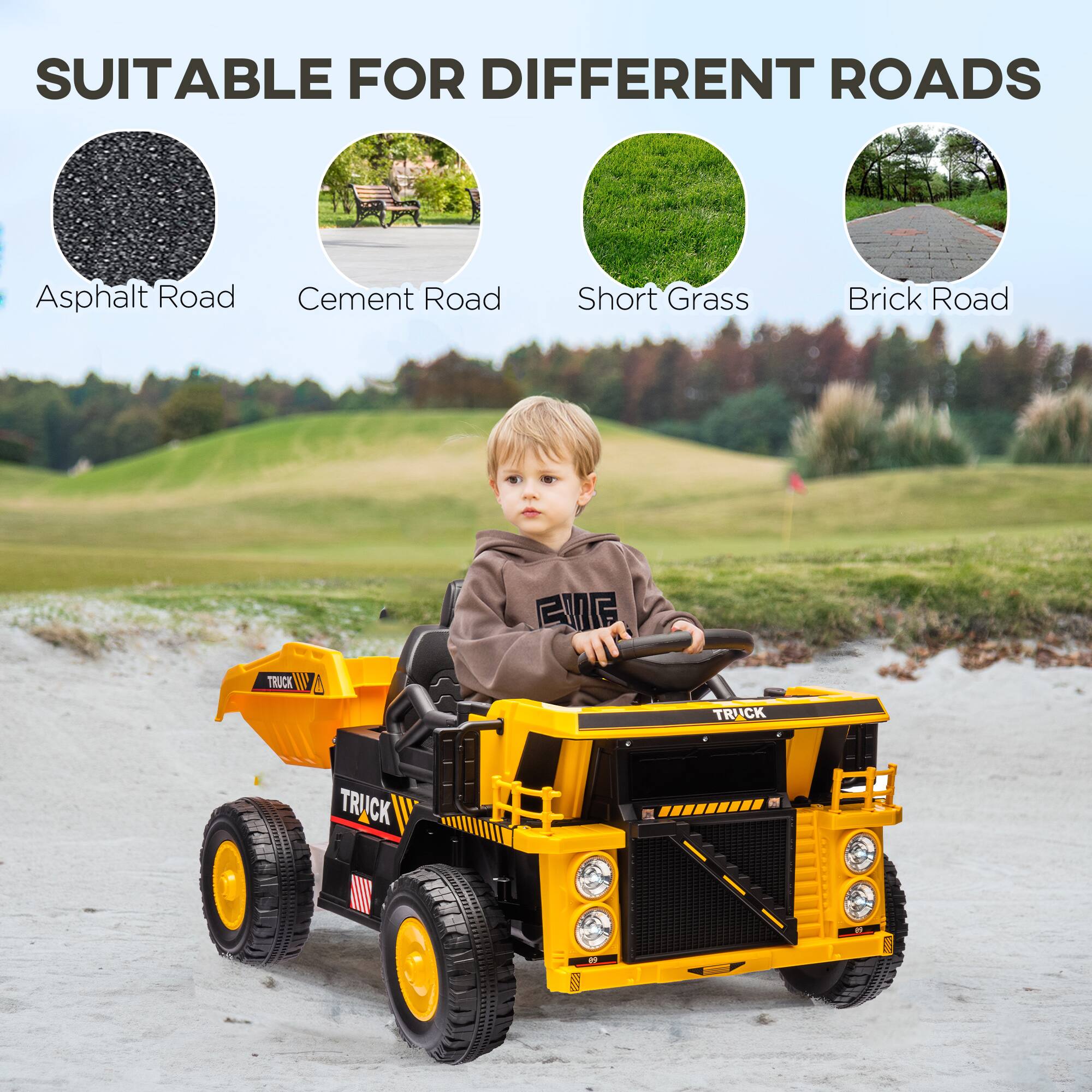 SUITABLE FOR DIFFERENT ROADS

- Asphalt Road
- Cement Road
- Short Grass
- Brick Road