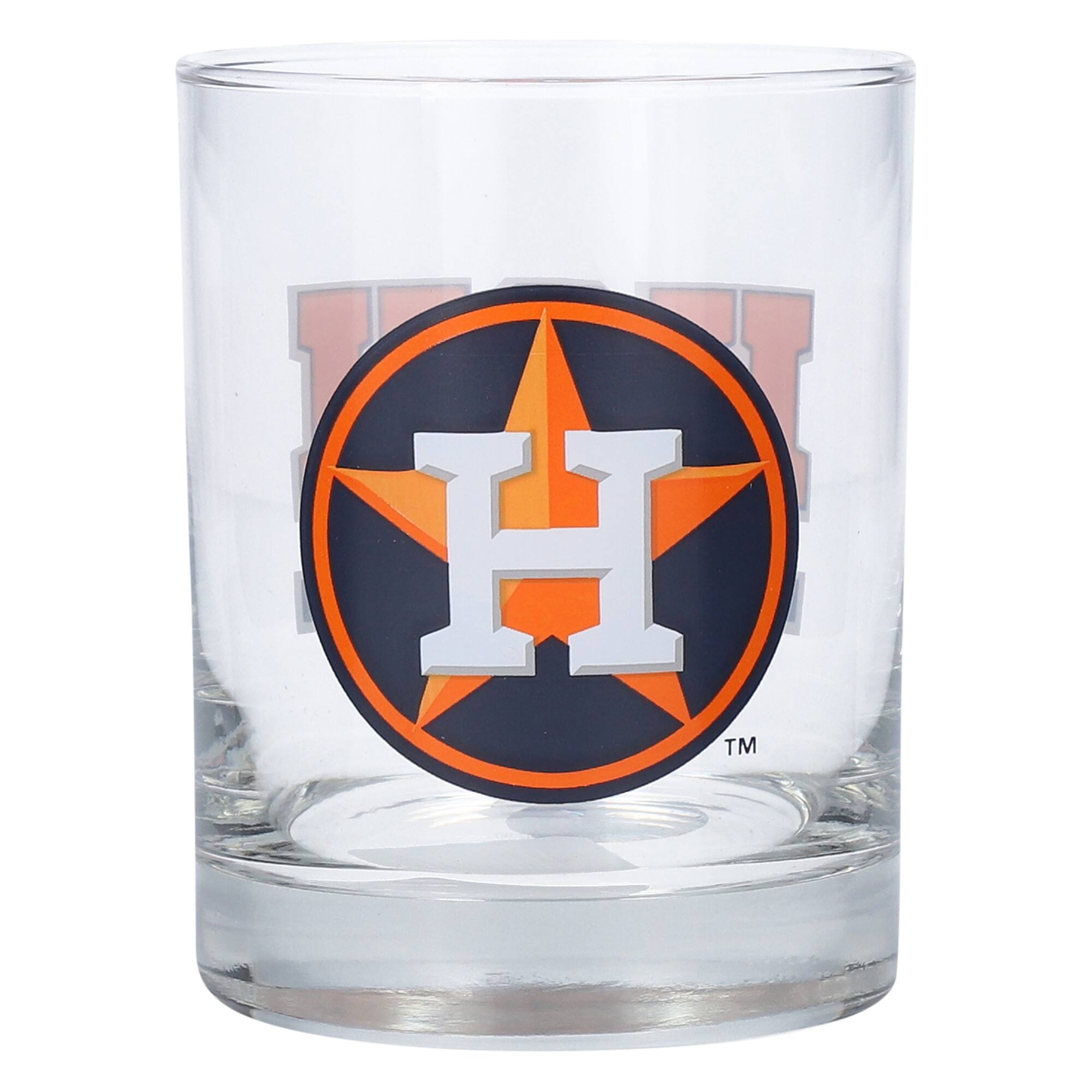 Alt View 1. Logo Brands - Houston Astros Letterman 14oz. Rocks Glass - Multicolor.