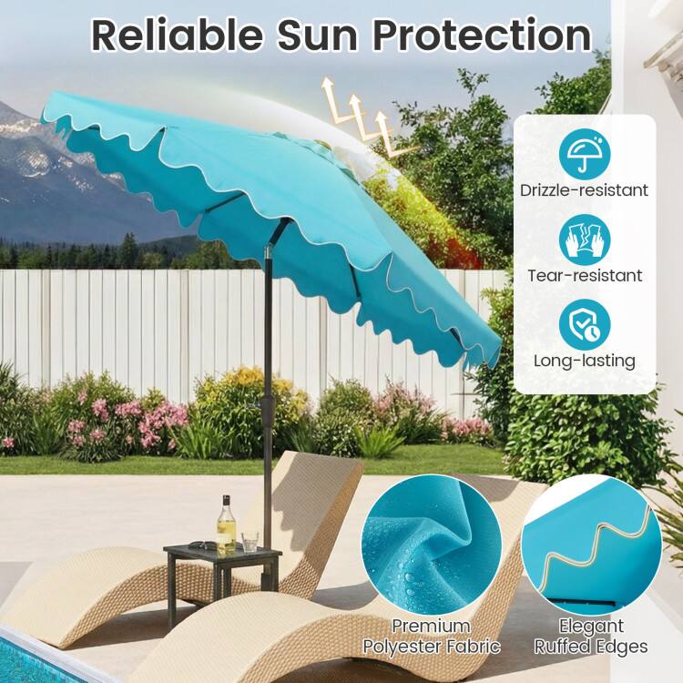 Reliable Sun Protection

- Drizzle-resistant
- Tear-resistant
- Long-lasting

Premium Polyester Fabric
Elegant Ruffled Edges