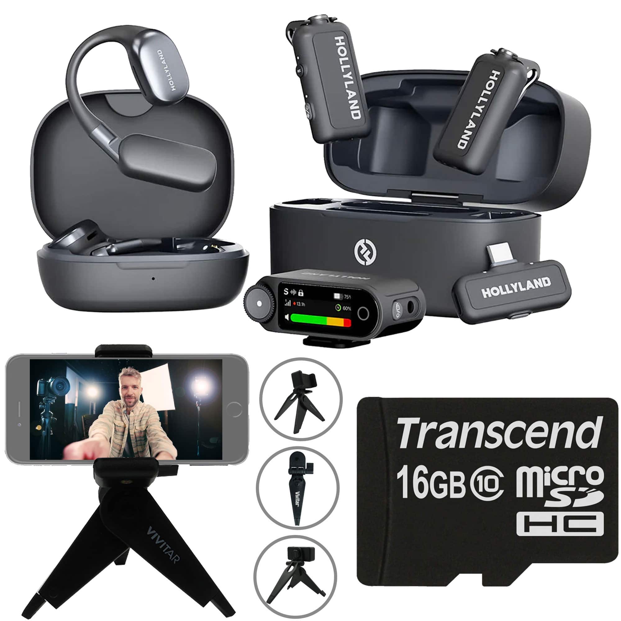 HOLLYLAND - LARK MAX 2 ULTIMATE COMBO Lavalier Mic System Essential Accessory Kit - Gray