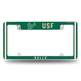 Rico Industries - South Florida Bulls Chrome Metal License Plate Frame with Full Frame Team Color Graphics - Multi