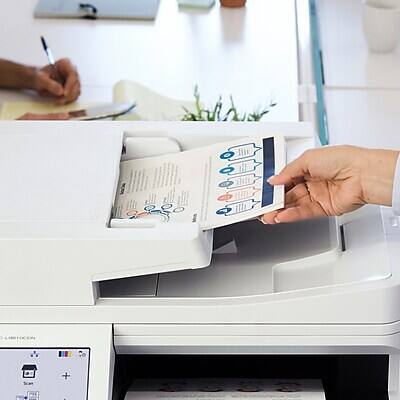 Alt View 3. Brother - MFC‐L9610CDN Enterprise Color Laser All‐in‐One Printer - White.