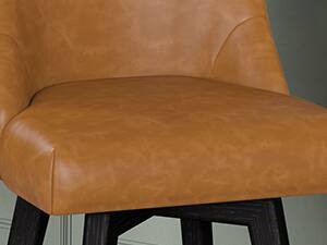 Alt View 8. Vipbear - Vipbear 26" H Seat Height Swivel Barstools Set of 2, Fabric Upholstered Modern Counter Stools with Back, Solid Wood Legs - Brown.