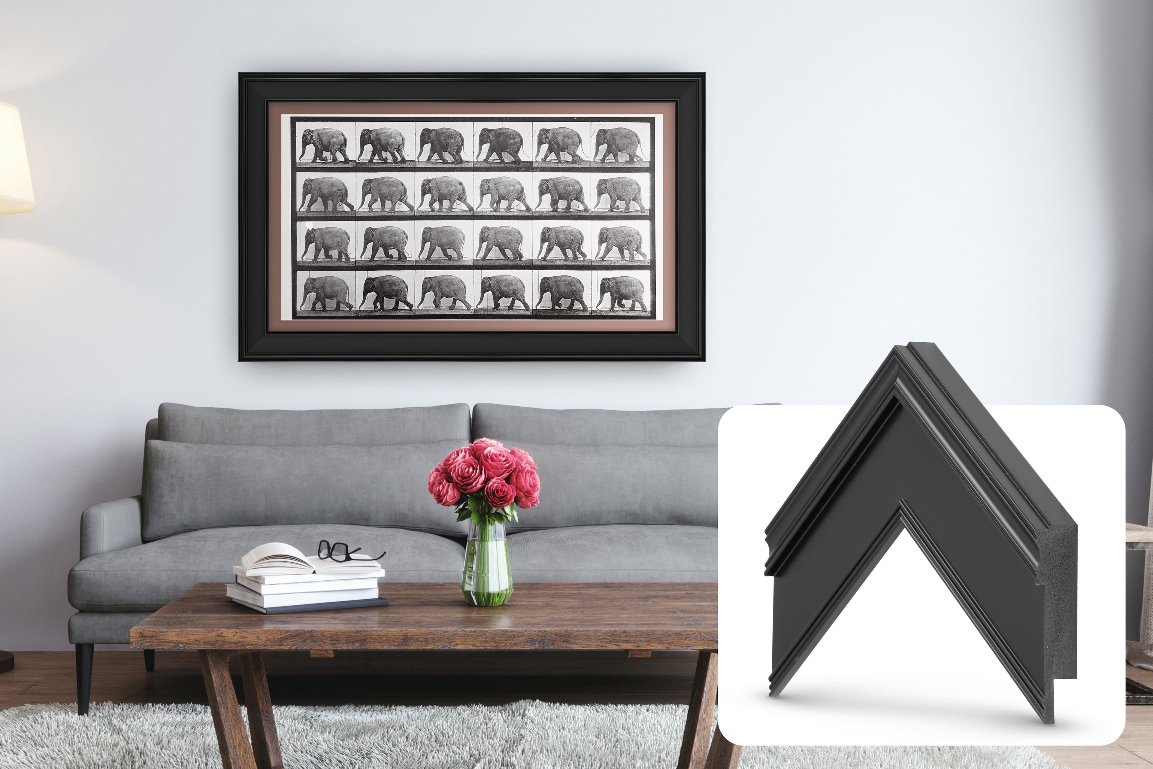 Deco TV Frames - Premiere Bezel for Samsung the Frame TV - 50" - Black - Front_Zoom