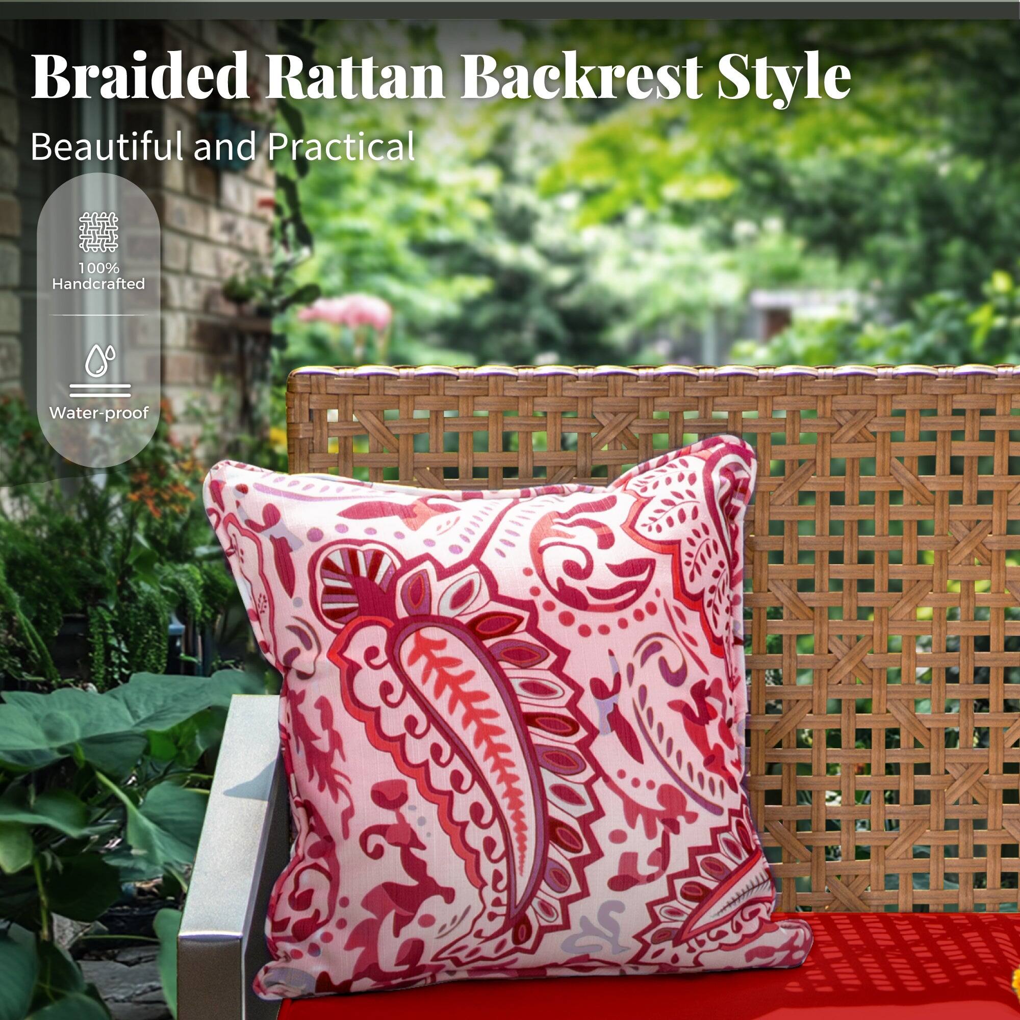 Braided Rattan Backrest Style  
Beautiful and Practical  
100% Handcrafted  
Water-proof