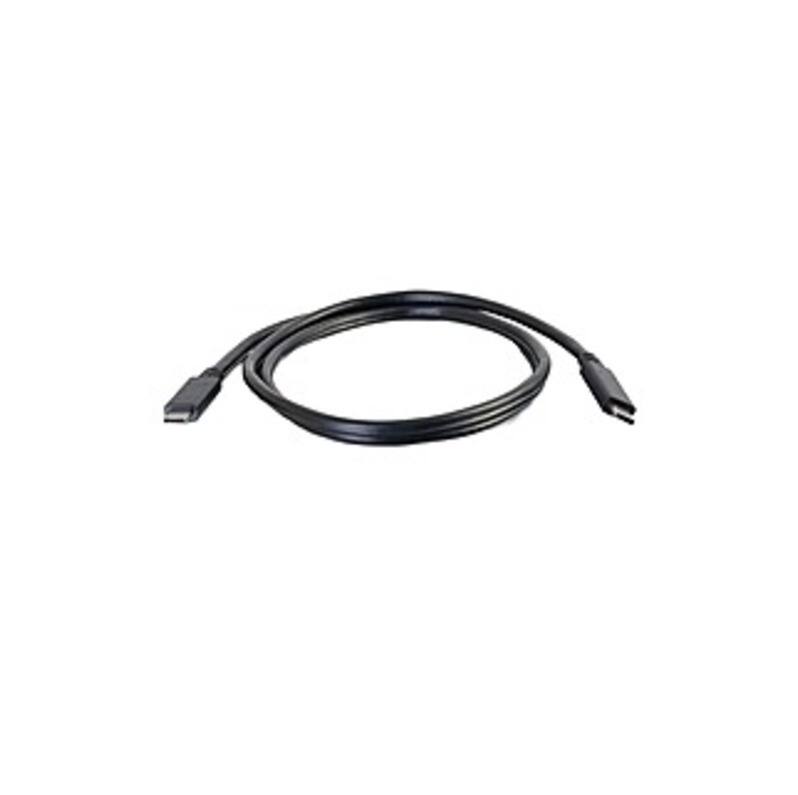 Front. C2G - 757120288480 3 Feet USB C Cable - Black - 10 Gbps - USB 3.2  - USB C Male to USB C Male - USB 3.1 Gen 2 - 15, 45, 60 Wat - Black.