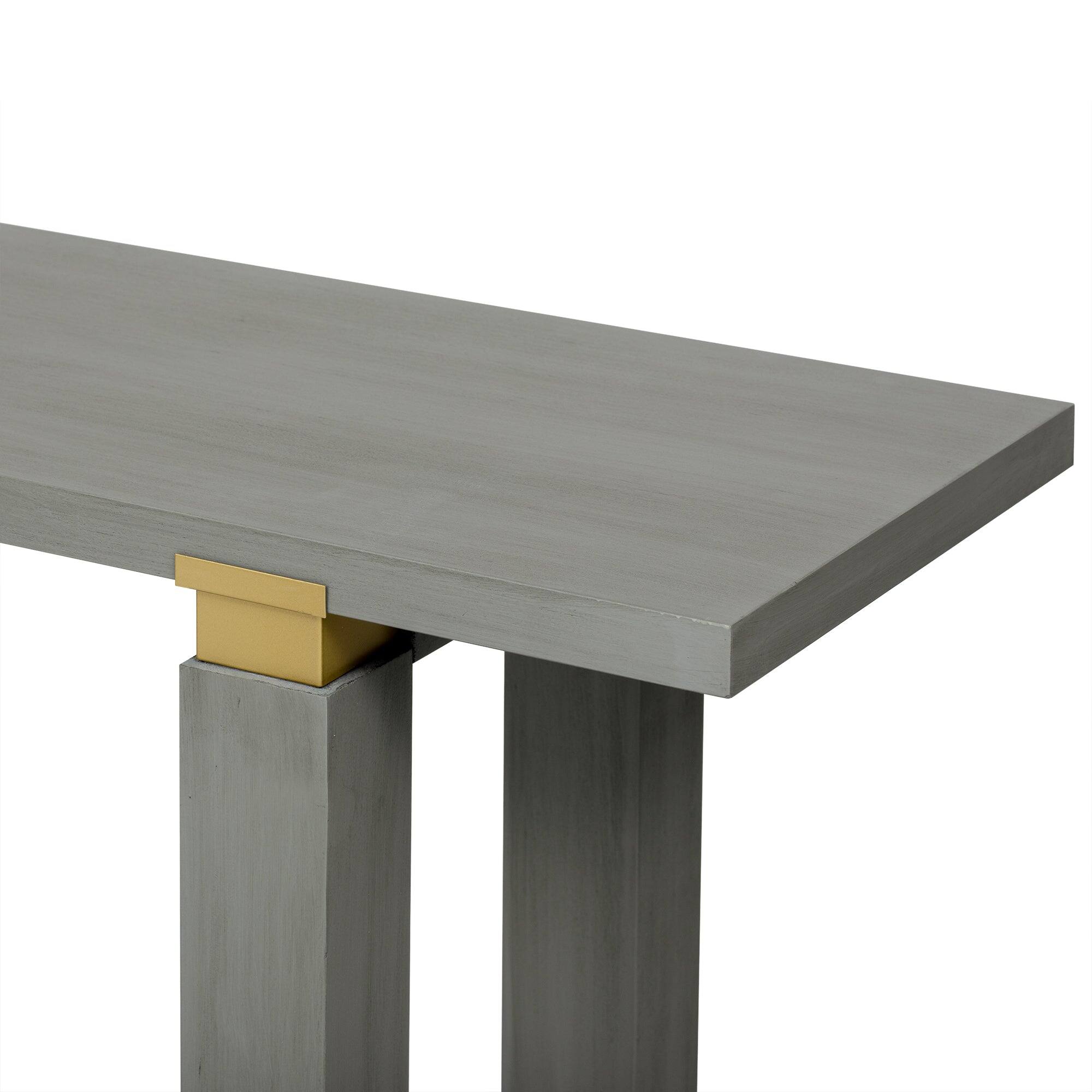 Alt View 8. Boyel Living - Modern 62.9-Inch Solid Wood Console Table with Shelf and Metal Accents in Gray - Gray.