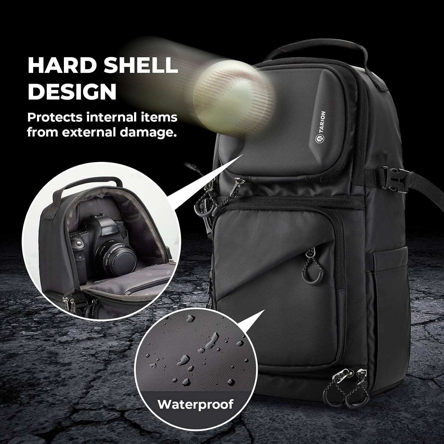 HARD SHELL DESIGN  
Protects internal items from external damage.  

Waterproof