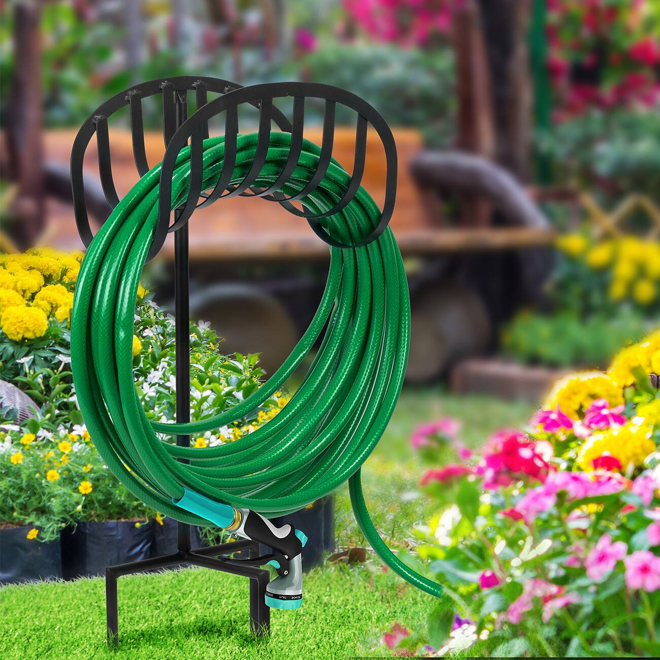 Alt View 1. Sorbus - Sorbus Manger Garden Water Hose Storage, Great for Garden, Lawn, Yard, Decorative Stand with Ground Stakes.
