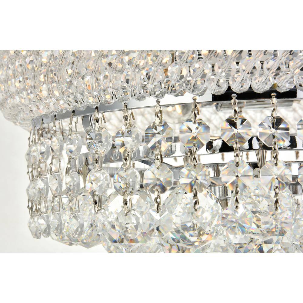 Left. Elegant Lighting - Primo 4 light Chrome Flush Mount Clear Royal Cut Crystal - Chrome.