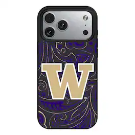 Keyscaper - NCAA - Washington Huskies Paisley iPhone Magnetic Bump Case - 15 - Black