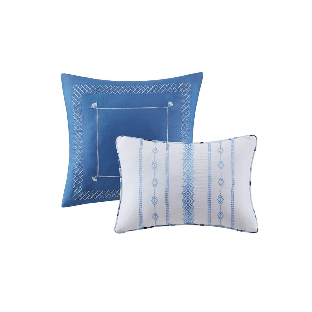 Alt View 4. Gracie Mills - Gracie Mills Alejandra Floral Striped Comforter Set - Blue.