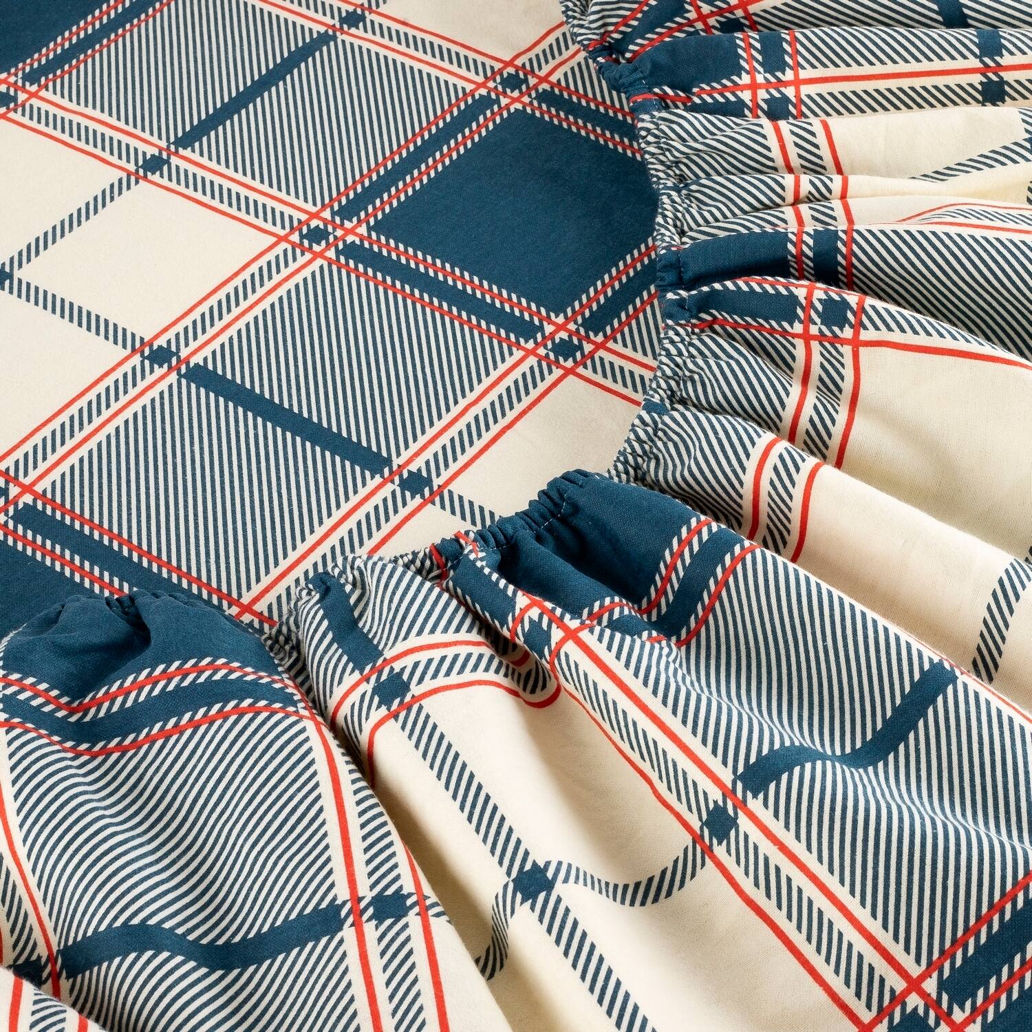 Back. Kathy Ireland - Kathy Ireland 100% Turkish Cotton Flannel Sheet Set - Signature Plaid.