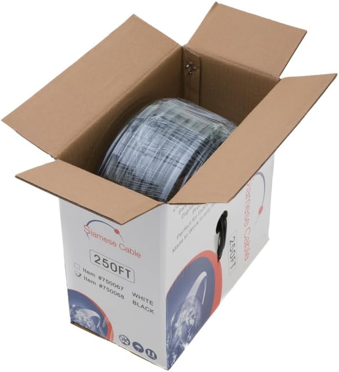 Siamese Cable  
Item 250FT  
Item #750067 #750068  
WHITE BLACK  
1 250FT