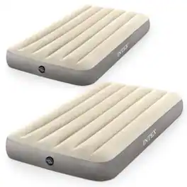 Intex - Dura-Beam Standard Series Single Height Inflatable Airbed, Twin (2 Pack) - Beige