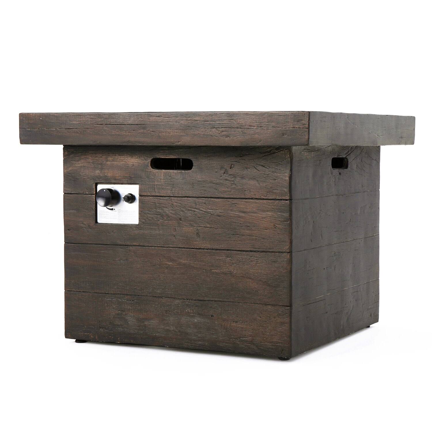 Alt View 5. Lirago - 32" Brown Square Wood Fire Pit Table 40,000 BTU Outdoor Firepit for Patio Garden - Brown.