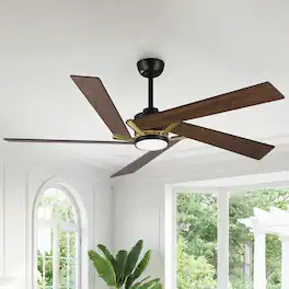 Parrot Uncle - 60" Modern LED Ceiling Fan with Remote Control and Reversible Blades - Gold
