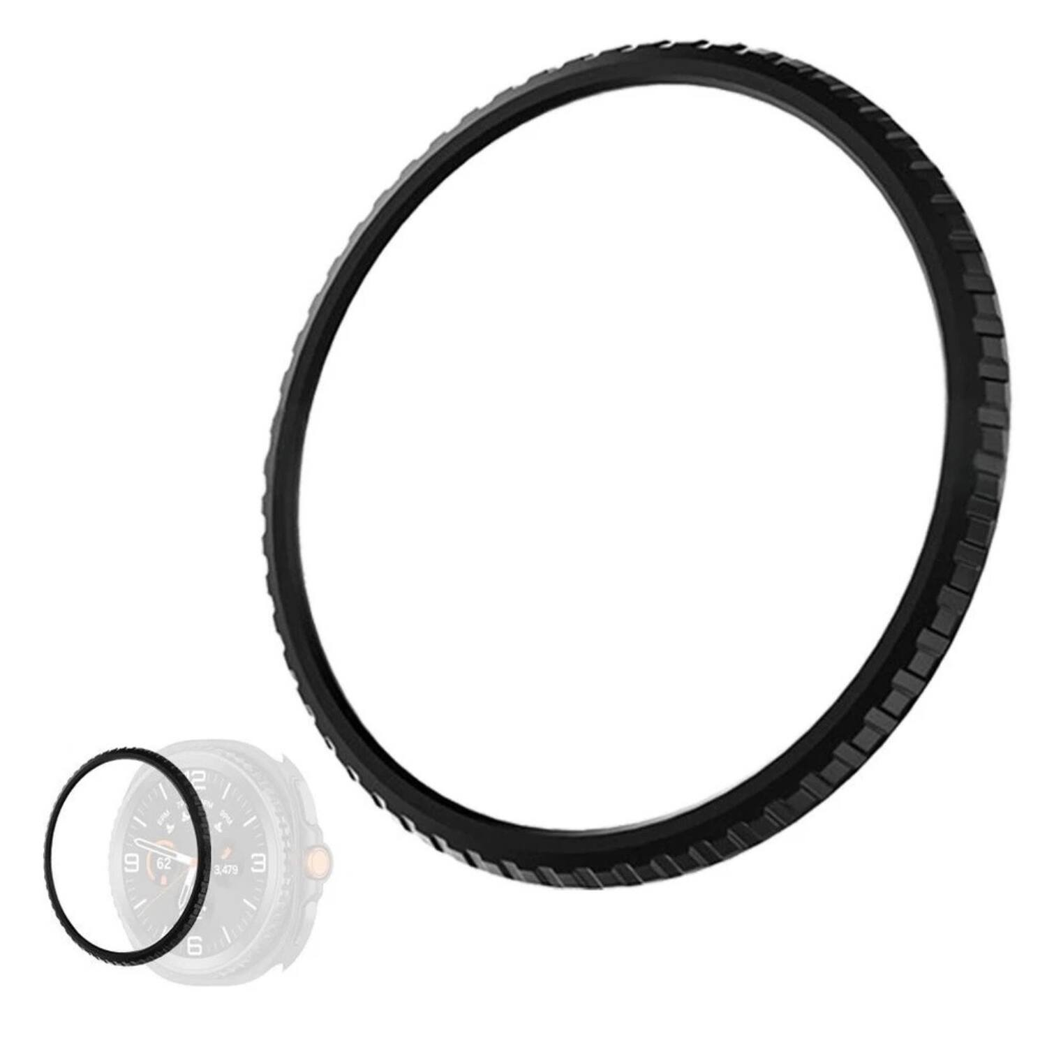 Angle. Stock Preferred - Metal Bezel Ring for Samsung Galaxy Watch 8 Classic 46mm - Silver - Silver.