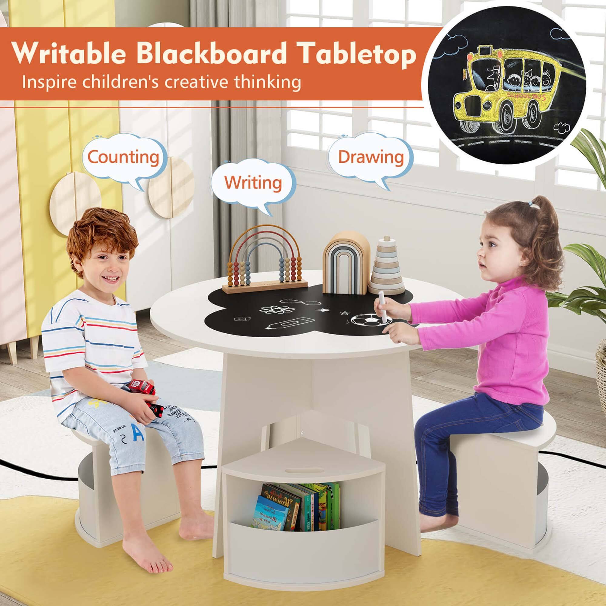 Writable Blackboard Tabletop  
Inspire children's creative thinking  
Counting  
Writing  
Drawing