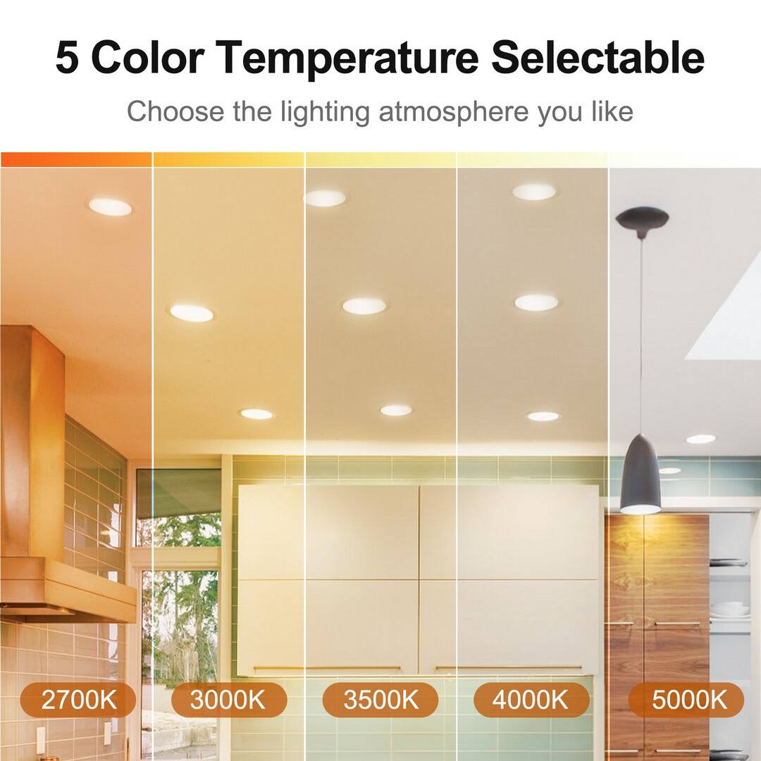 5 Color Temperature Selectable  
Choose the lighting atmosphere you like  

2700K  
3000K  
3500K  
4000K  
5000K