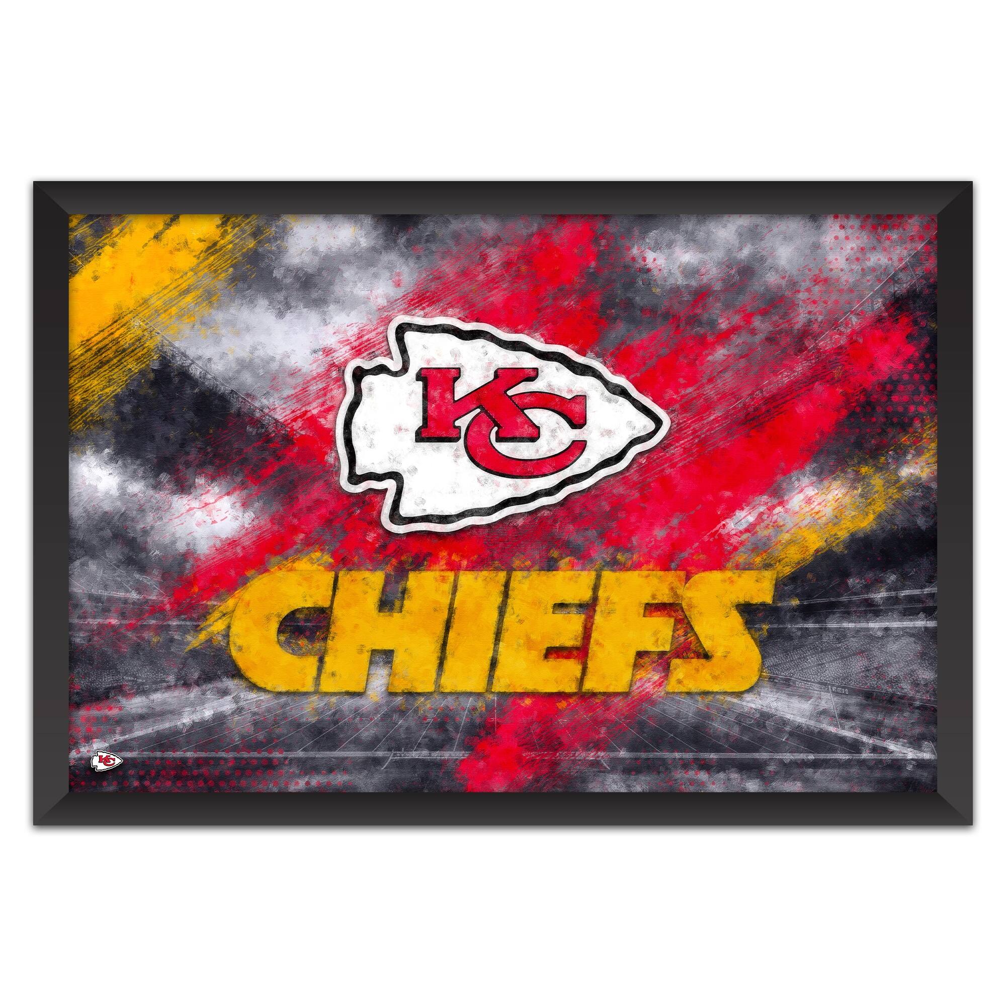 Kansas City Chiefs 27" x 39" Brush Stroke Logo Framed Art Print
