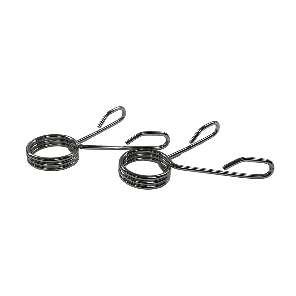 Angle. Amber Sporting Goods - Olympic Barbell 2" Spring Collar Clips, Clamp Pair for Weight Bars - Silver.