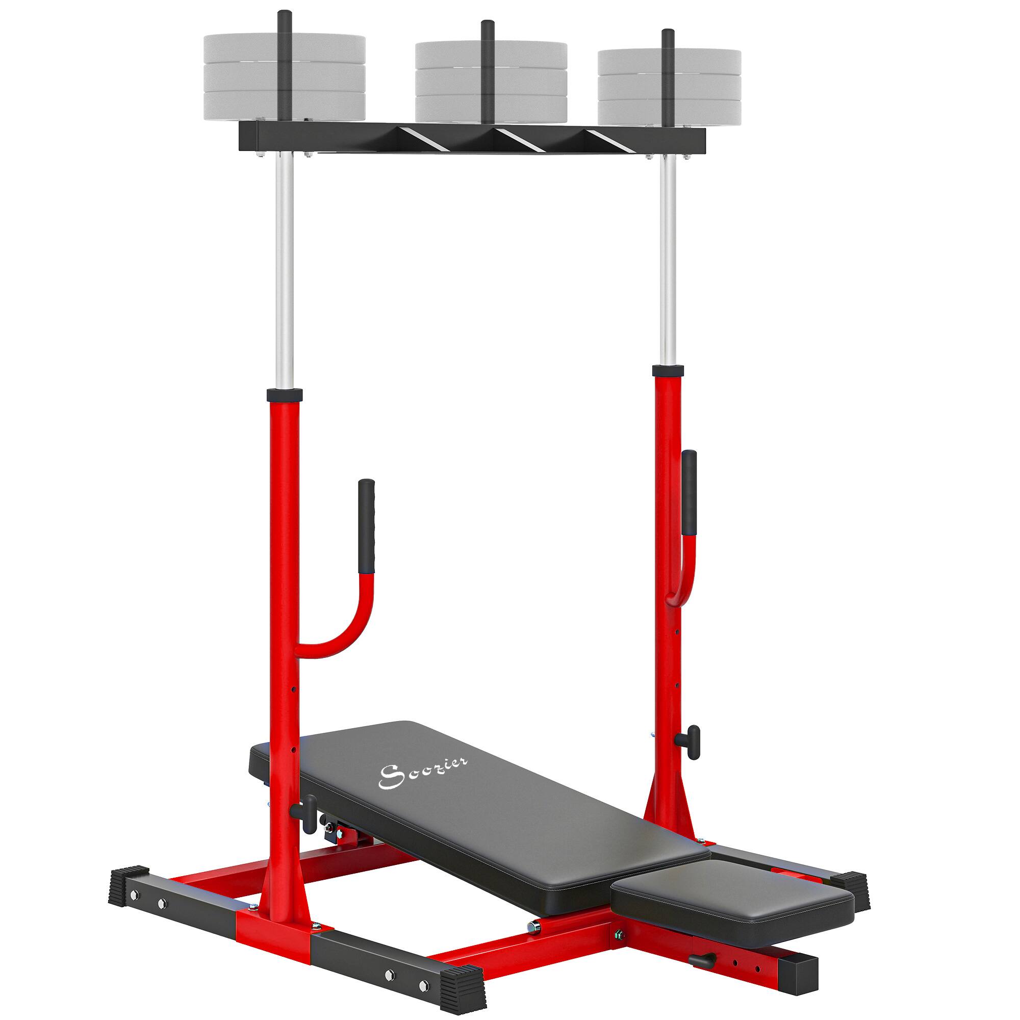 Front. Soozier - Leg Press Machine with Adjustable Leg, Back, and Head Positions - Red.