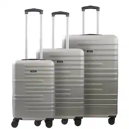 American Dreamliner - 3-Piece Hardside Luggage Set – 22.5", 26.5", 30" - SILVER GREY