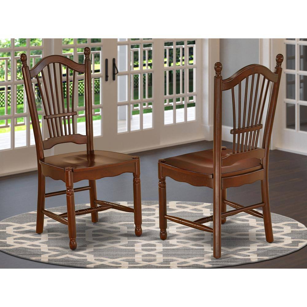 Angle. East West Furniture - Dining Chair Mahogany - Brown.