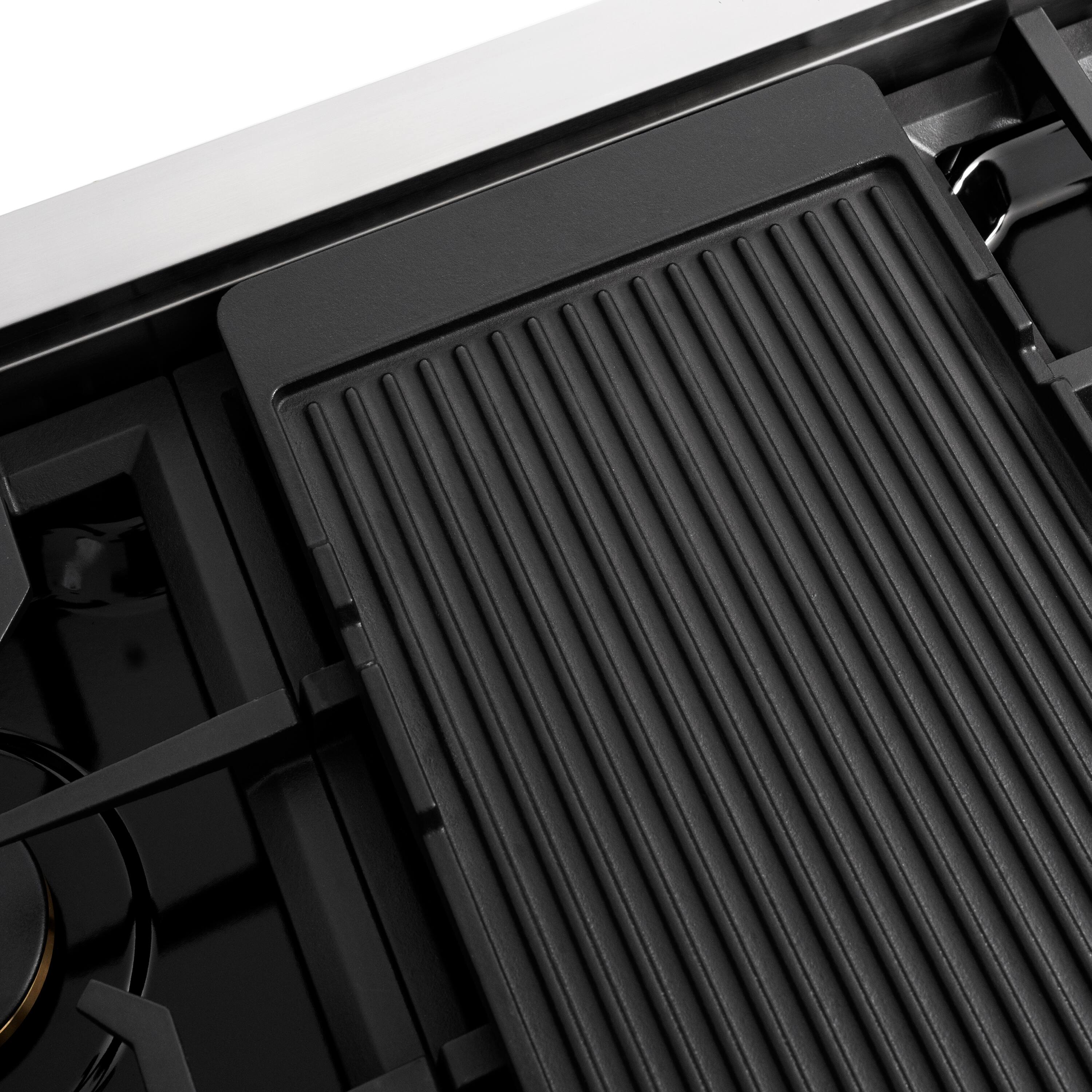 Alt View 13. ZLINE - ZLINE 48 in. Autograph Paramount Gas Rangetop w/ 8 Burners & Champagne Bronze Accents (SRTZ-48-MB) - Stainless Steel.