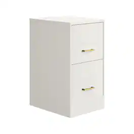 Space Solutions - 18" Deep 2 Drawer Premier Letter Width Vertical File Cabinet - Pearl White