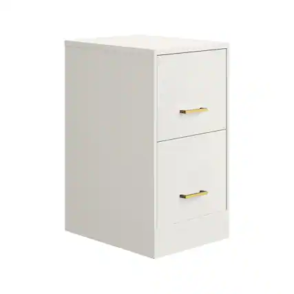 Front. Space Solutions - Space Solutions 18" Deep 2 Drawer Premier Letter Width Vertical File Cabinet, Pearl White - Pearl White.