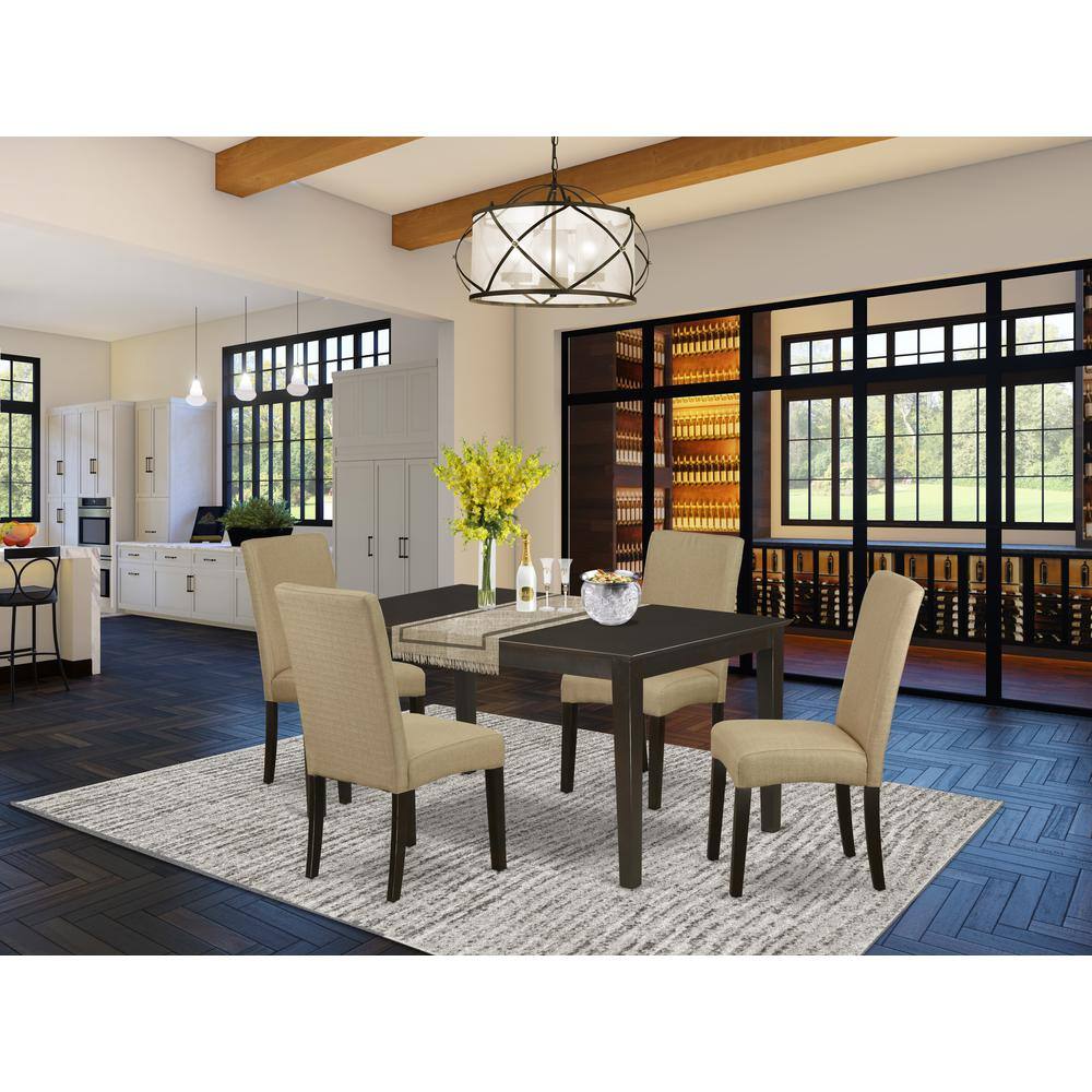 Left. East West Furniture - Dining Room Set Cappuccino - Brown.