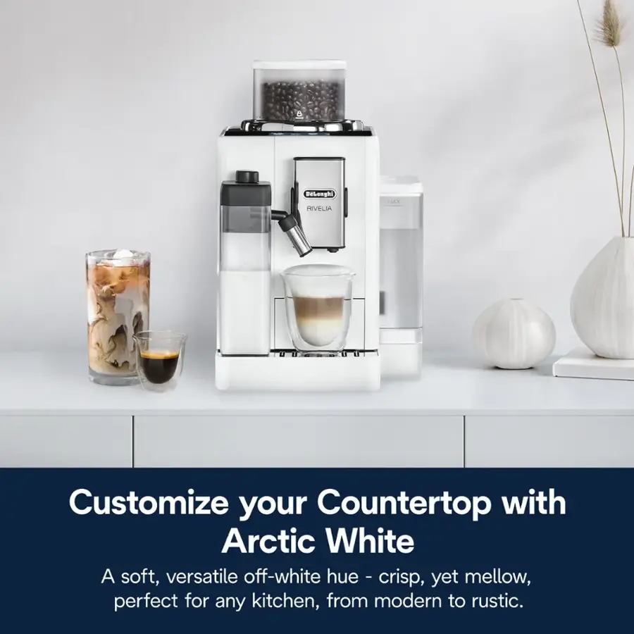 Customize your Countertop with Arctic White. A soft, versatile off-white hue - crisp, yet mellow, perfect for any kitchen, from modern to rustic.